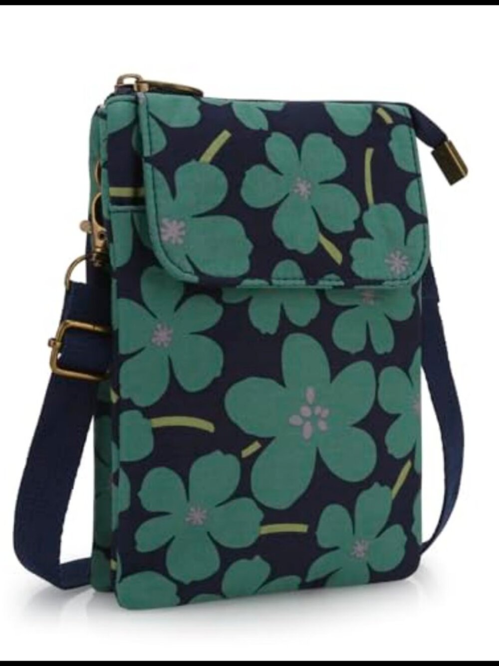 Small Floral Crossbody Bag Cell Phone Wallet Purse Adjustable Strap
